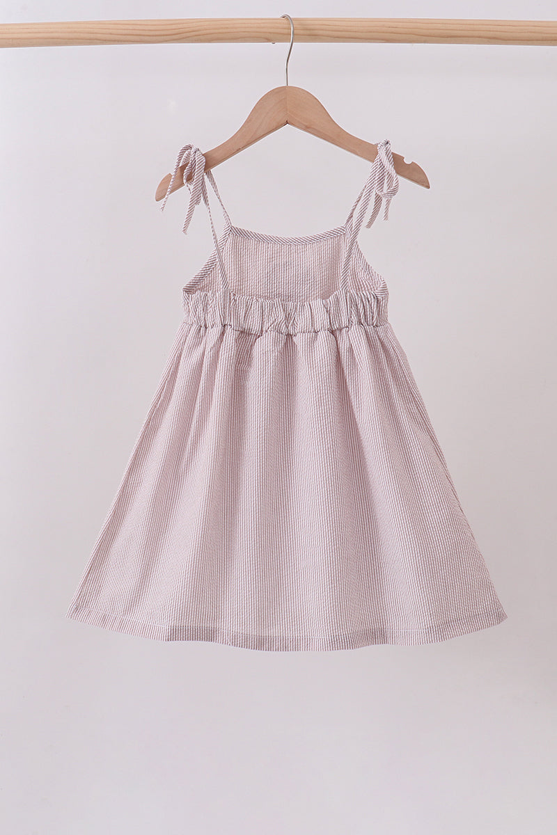Latte stripe shell applique dress - Aaria Tees Aaria Tees