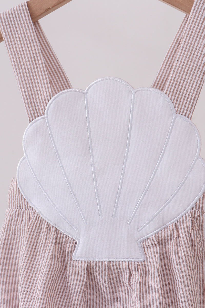 Latte stripe shell applique dress - Aaria Tees Aaria Tees