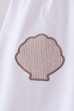 Ivory shell embroidery ruffle shorts set - Aaria Tees Aaria Tees