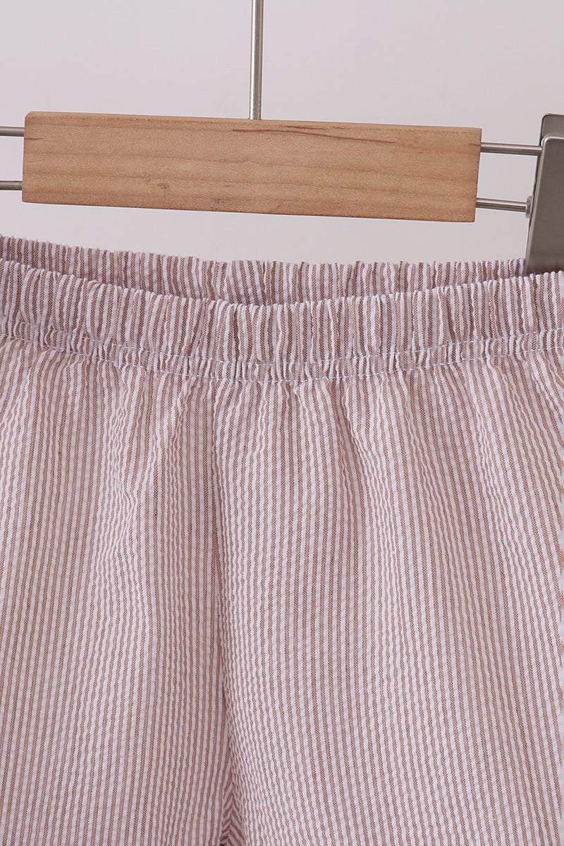 Ivory shell embroidery ruffle shorts set - Aaria Tees Aaria Tees
