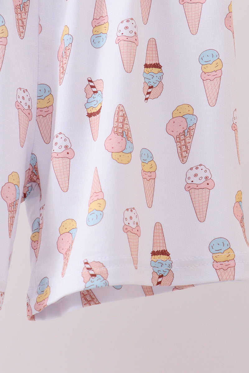 Blue ice cream print bamboo pajama set - Aaria Tees Aaria Tees