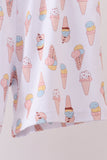 Blue ice cream print bamboo pajama set - Aaria Tees Aaria Tees