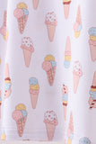Pink ice cream print bamboo ruffle pajama set - Aaria Tees Aaria Tees