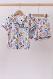 Purple character print bamboo pajama set - Aaria Tees Aaria Tees