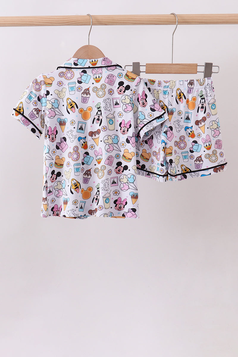 Purple character print bamboo pajama set - Aaria Tees Aaria Tees