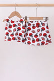 Red active football print skort set - Aaria Tees Aaria Tees