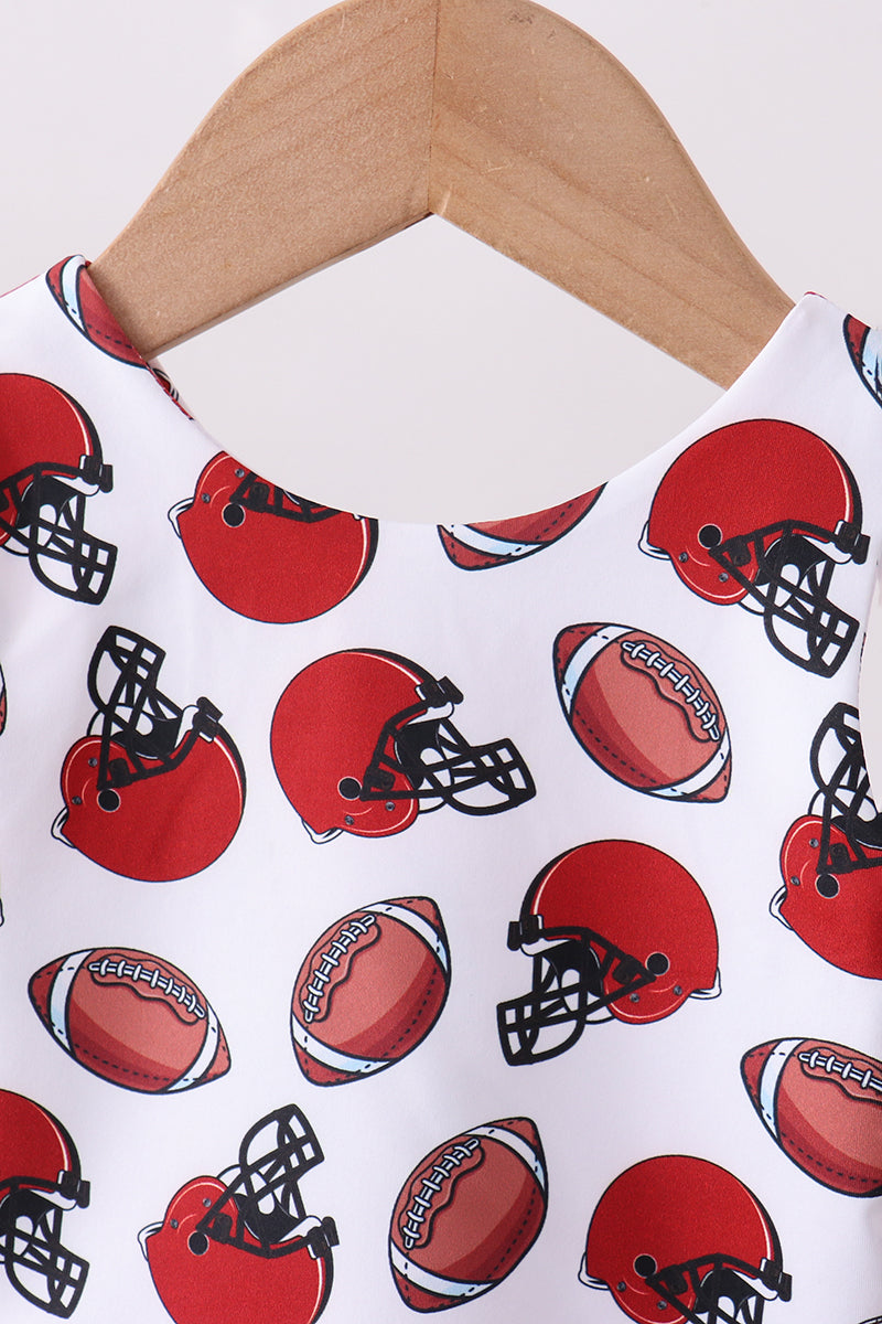 Red active football print skort set - Aaria Tees Aaria Tees