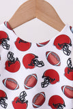 Red active football print skort set - Aaria Tees Aaria Tees