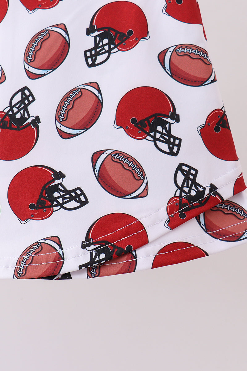 Red active football print skort set - Aaria Tees Aaria Tees