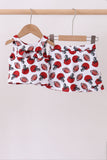 Red active football print skort set - Aaria Tees Aaria Tees