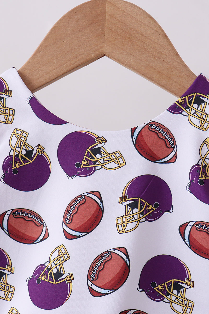 Purple active football print skort set - Aaria Tees Aaria Tees