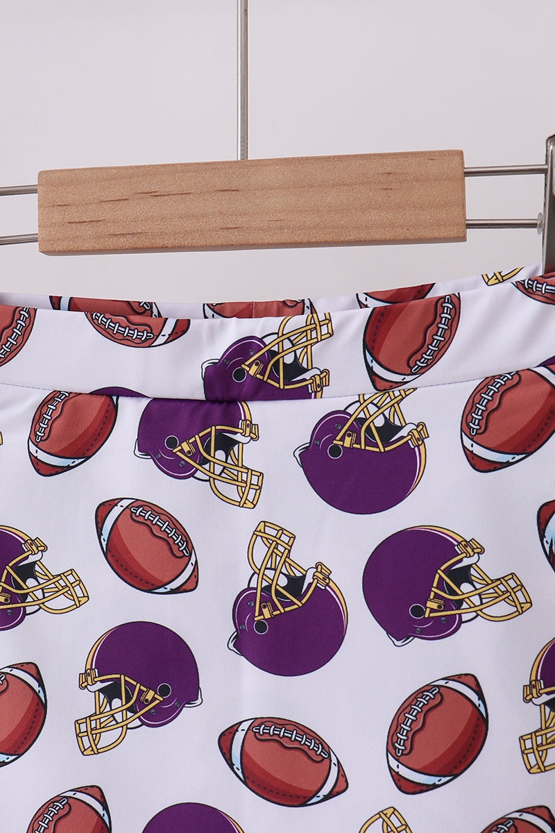 Purple active football print skort set - Aaria Tees Aaria Tees