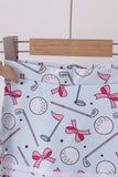 Blue golf bow print 2pc skorts set - Aaria Tees Aaria Tees