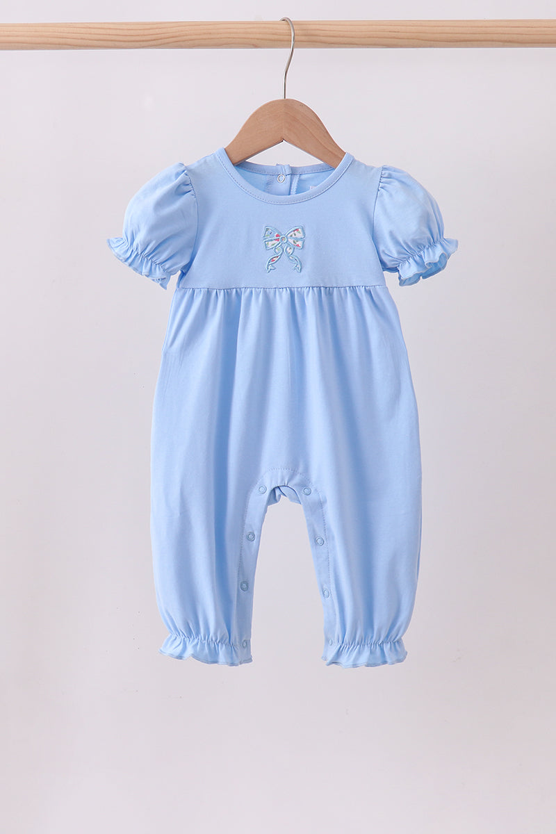 Blue bow applique romper - Aaria Tees Aaria Tees