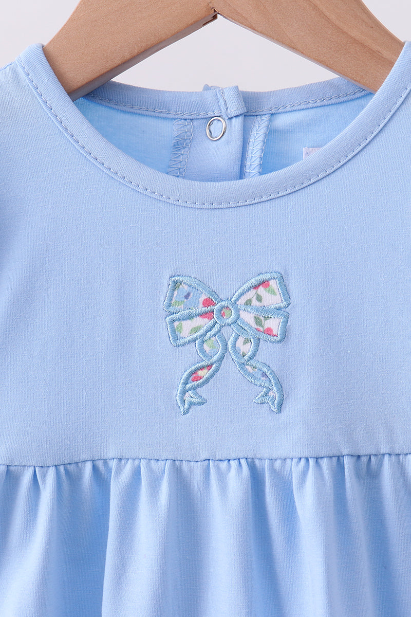 Blue bow applique romper - Aaria Tees Aaria Tees
