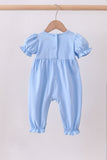 Blue bow applique romper - Aaria Tees Aaria Tees