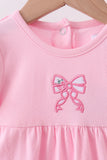 Pink bow applique romper - Aaria Tees Aaria Tees