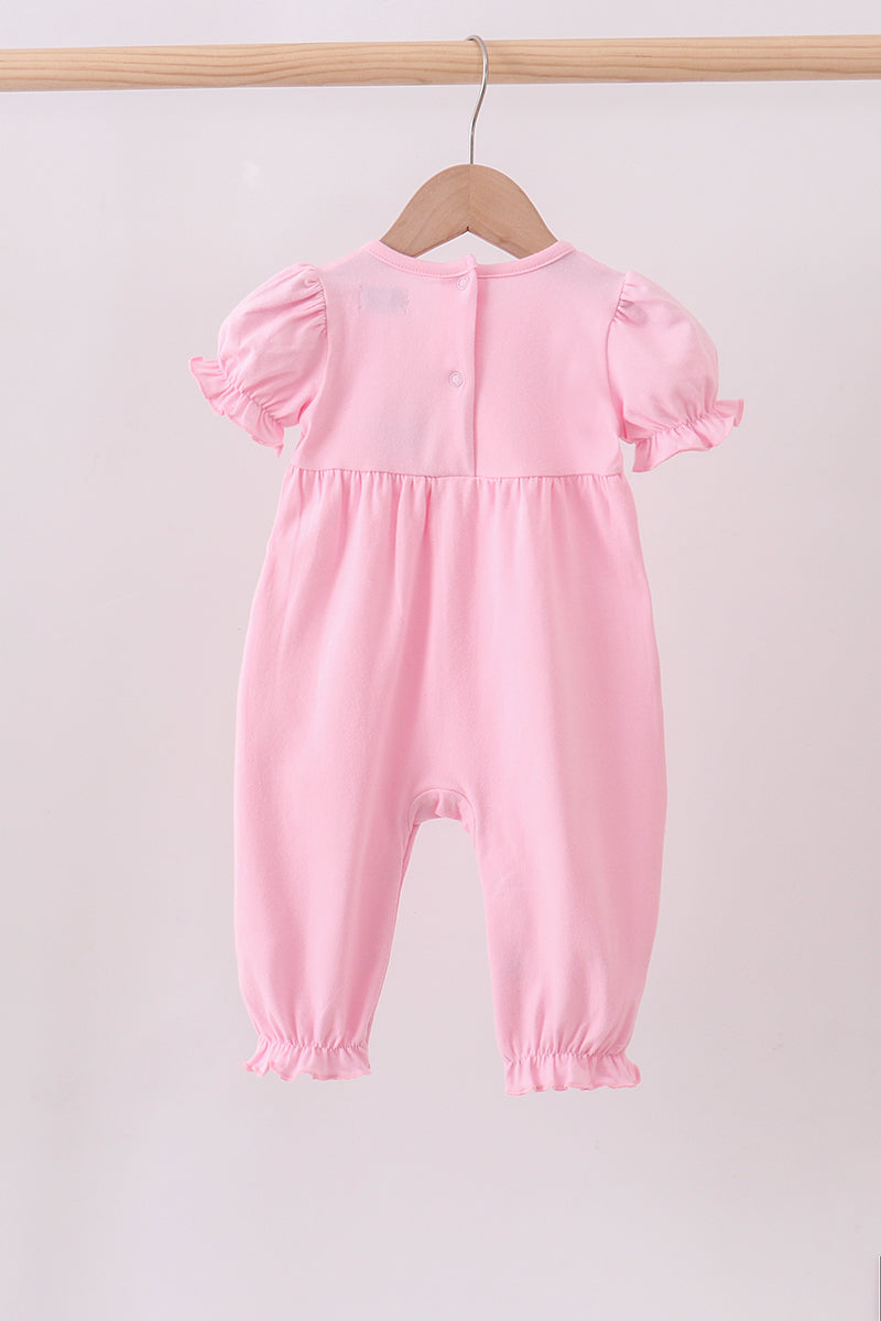 Pink bow applique romper - Aaria Tees Aaria Tees