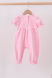 Pink bow applique romper - Aaria Tees Aaria Tees