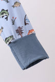 Green fish print bamboo romper - Aaria Tees Aaria Tees