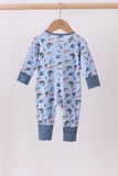 Green fish print bamboo romper - Aaria Tees Aaria Tees