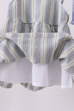 Blue stripe shark embroidery bloomer set - Aaria Tees Aaria Tees