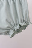 Sage strawberry embroidery ruffle gingham bloomer set Aaria Tees