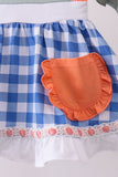 Sage strawberry embroidery ruffle gingham bloomer set Aaria Tees