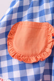 Sage strawberry embroidery ruffle gingham dress - Aaria Tees Aaria Tees