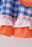 Sage strawberry embroidery ruffle gingham dress - Aaria Tees Aaria Tees