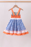 Sage strawberry embroidery ruffle gingham dress - Aaria Tees Aaria Tees