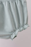Sage strawberry embroidery ruffle bloomer set - Aaria Tees Aaria Tees