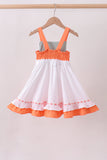 Sage strawberry embroidery ruffle dress - Aaria Tees Aaria Tees
