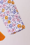 Mustard floral print ruffle rashguard - Aaria Tees Aaria Tees