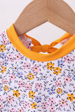 Mustard floral print ruffle rashguard - Aaria Tees Aaria Tees