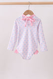 Pink floral print ruffle rashguard - Aaria Tees Aaria Tees