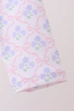 Pink floral print ruffle rashguard - Aaria Tees Aaria Tees