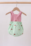 Red stripe watermelon embroidery seersucker bubble - Aaria Tees Aaria Tees