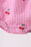 Pink cherry gingham ruffle bubble - Aaria Tees Aaria Tees
