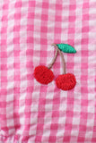 Pink cherry gingham ruffle bubble - Aaria Tees Aaria Tees