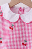 Pink cherry gingham bloomer set - Aaria Tees Aaria Tees