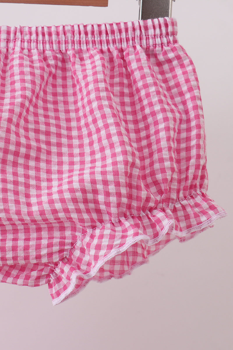 Pink cherry gingham bloomer set - Aaria Tees Aaria Tees