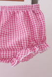 Pink cherry gingham bloomer set - Aaria Tees Aaria Tees