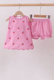 Pink cherry gingham shorts set - Aaria Tees Aaria Tees