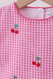 Pink cherry gingham shorts set - Aaria Tees Aaria Tees