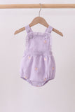 Purple seersucker butterfly embroidery ruffle bubble - Aaria Tees Aaria Tees