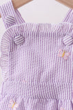 Purple seersucker butterfly embroidery ruffle bubble - Aaria Tees Aaria Tees