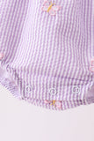 Purple seersucker butterfly embroidery ruffle bubble - Aaria Tees Aaria Tees