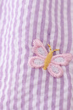 Purple seersucker butterfly embroidery ruffle bubble - Aaria Tees Aaria Tees