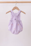 Purple seersucker butterfly embroidery ruffle bubble - Aaria Tees Aaria Tees